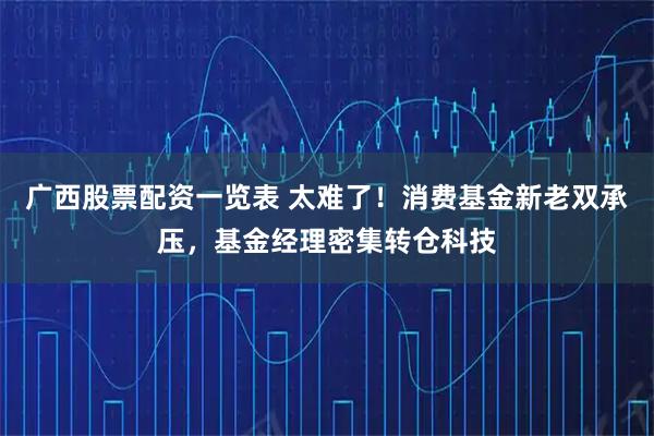 广西股票配资一览表 太难了！消费基金新老双承压，基金经理密集转仓科技